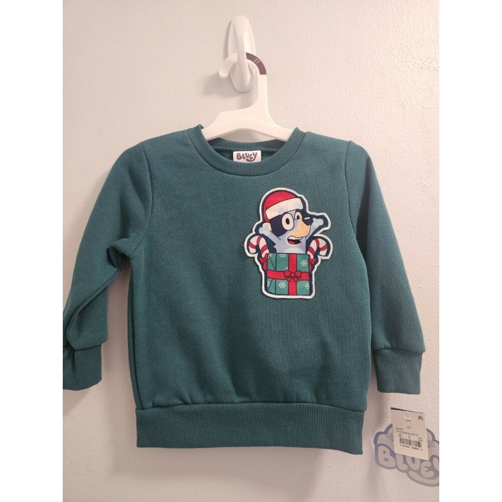 Infant & Toddler Boys & Girls Green Bluey Christmas Sweatshirt Top 18M - NWT
